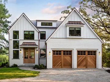 Wood Chevron Garage Doors