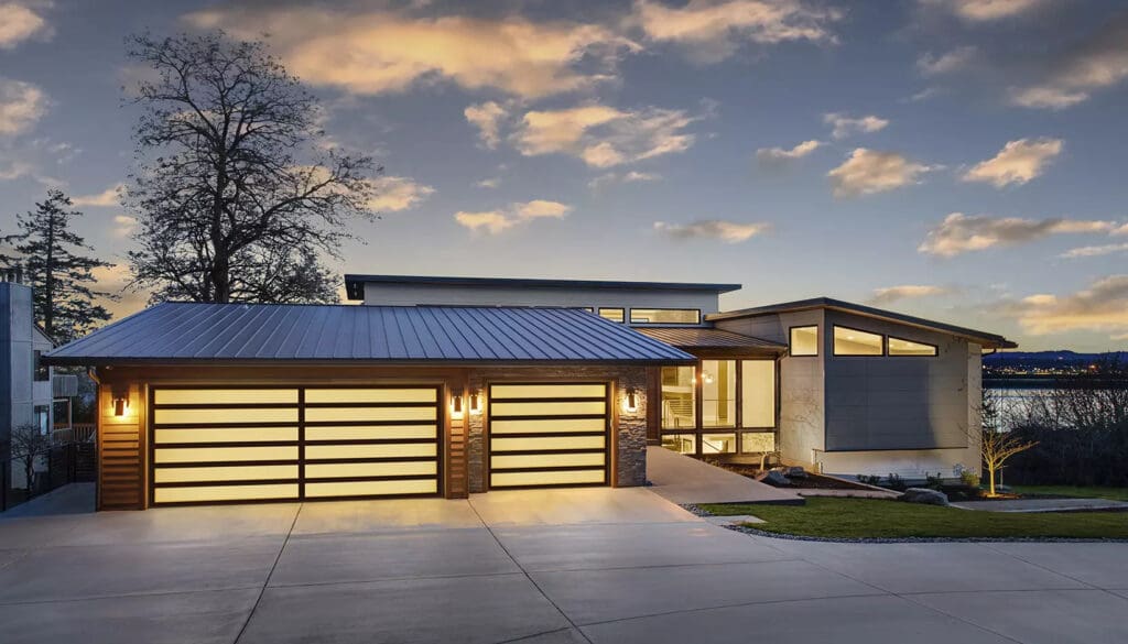 Home with Clopay Series Avante Sleek garage doors