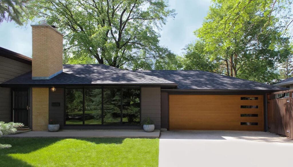 Home with Clopay Canyon Ridge: Modern series garage doors