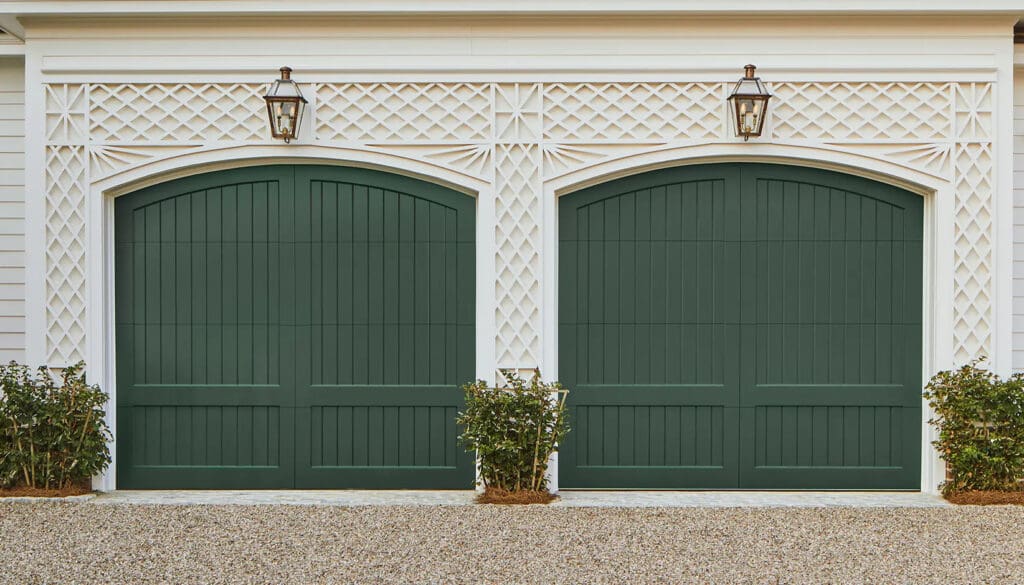 Home with Clopay Reserve Wood: Extira series garage doors