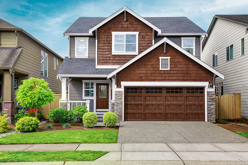 House with quality garage doors from SS White Garage Doors.